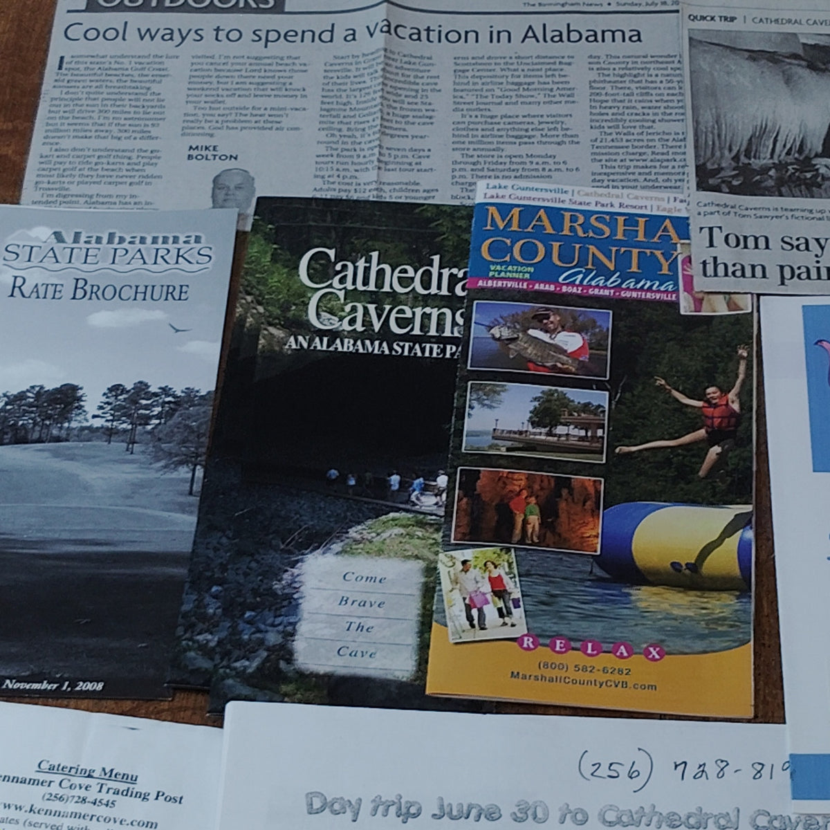 Cathedral Caverns SP Alabama Travel Ephemera Souvenir File Folder Bundle