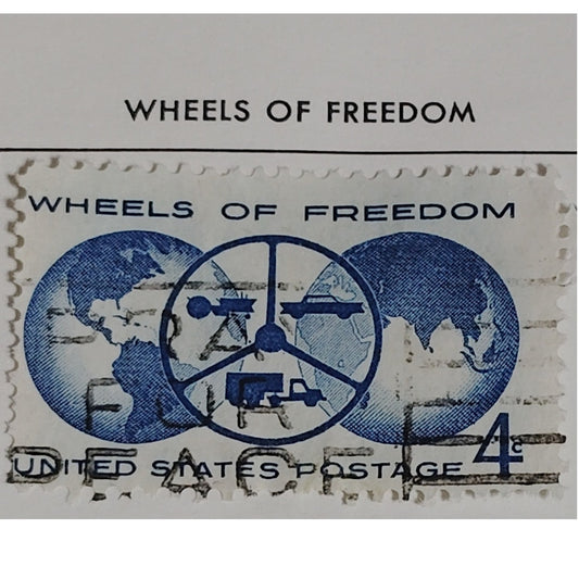 1960 Scott #1162 – 4¢ Wheels of Freedom / Automotive Industry Tribute – Canceled