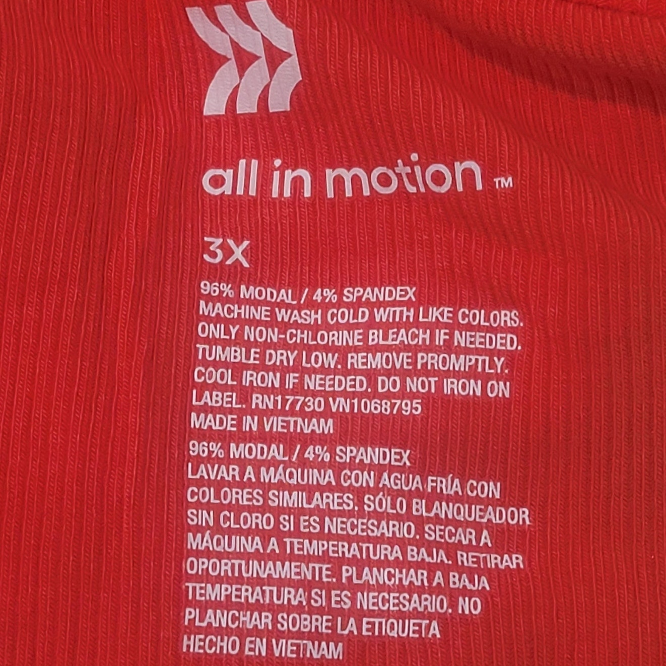 All in Motion Twist‑Front Long Sleeve Top – Red – Women’s 3X