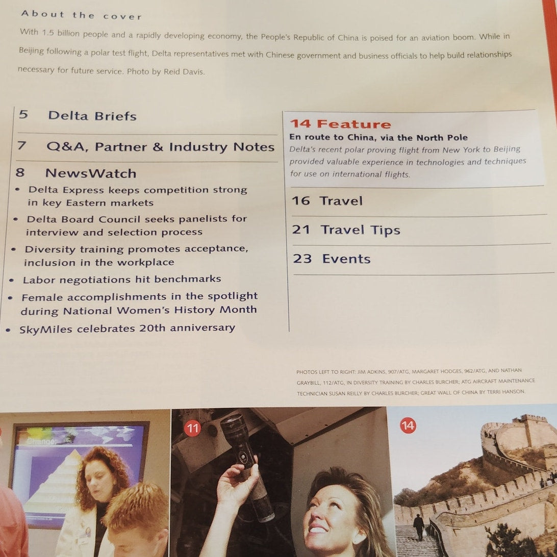 Delta News Digest - China Flight - March 19, 2001 Magazine - Collectible Airline