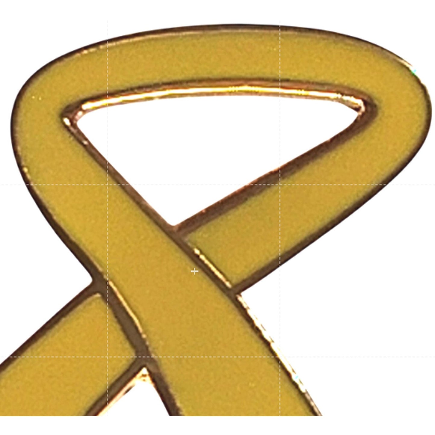 Yellow Awareness Ribbon Novelty Biker Jacket Hat Lapel Pin 7/8" × 3/4"