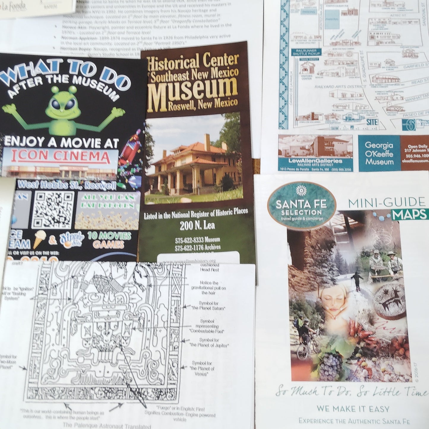 VTG New Mexico Travel Ephemera Lot Santa Fe Roswell UFO Museum Maps Brochures