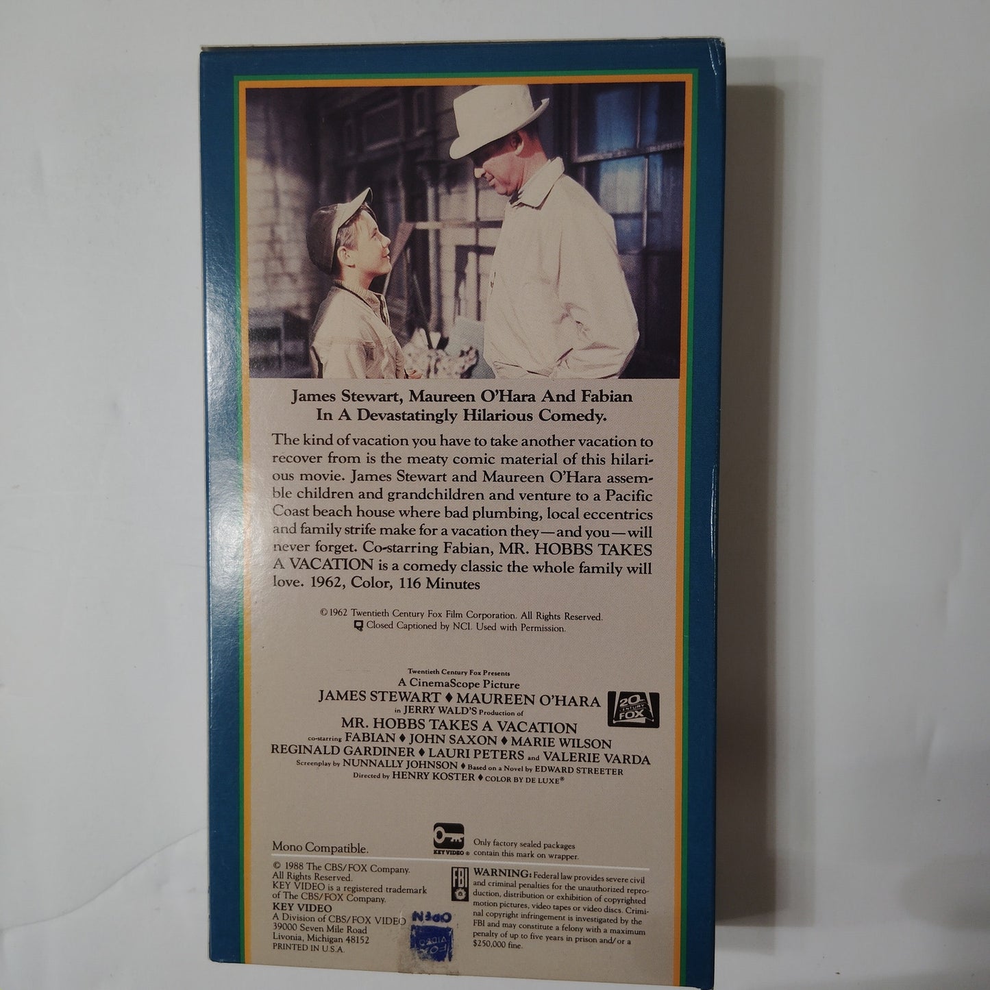 Mr. Hobbs Takes a Vacation VHS 1988 James Stewart Maureen O’Hara Classic Comedy