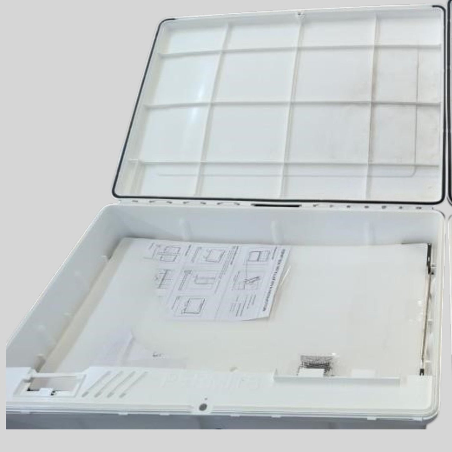 19" x 27" Outdoor/Indoor Permit Box, White Weather‑Sealed Jobsite Bulletin Board