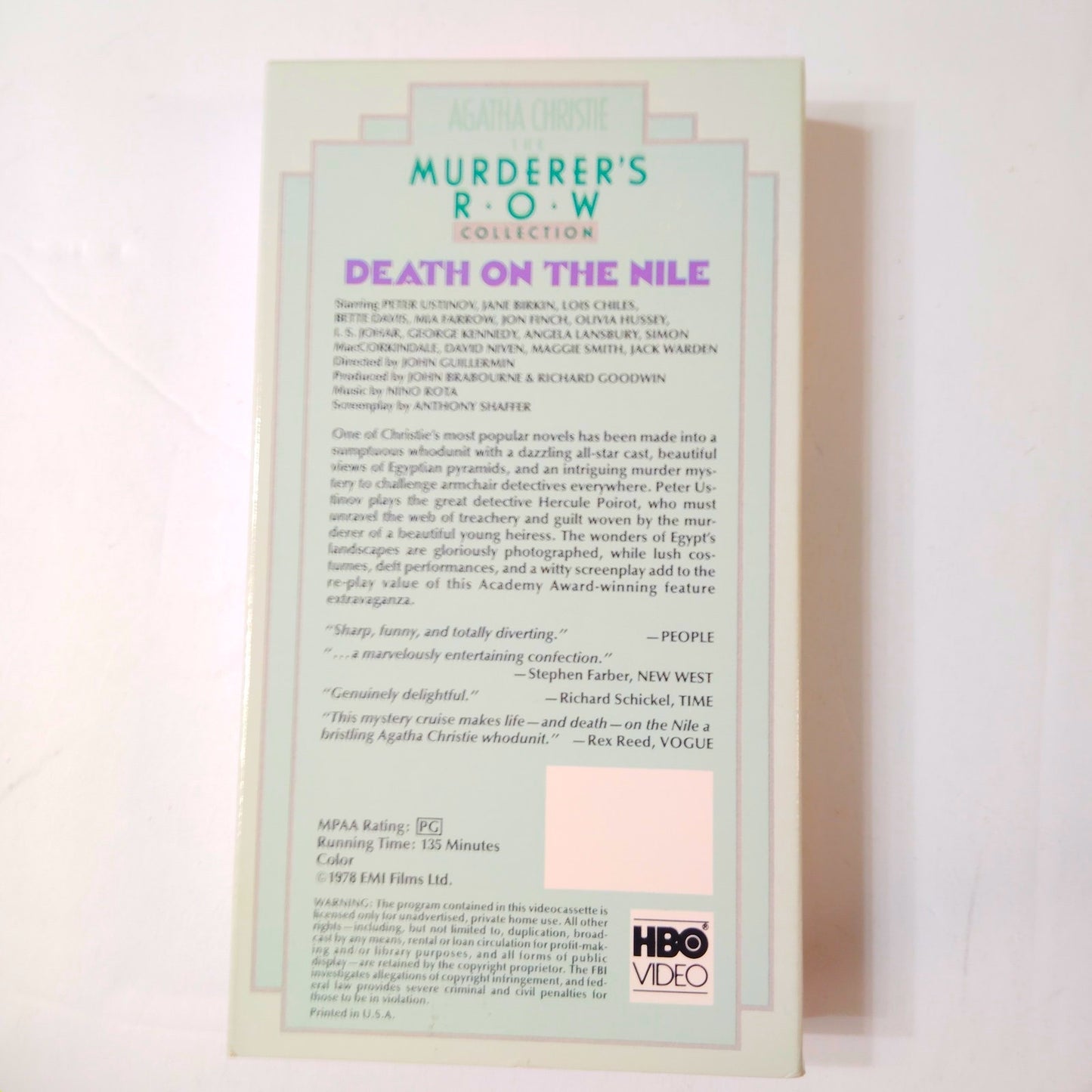Death on the Nile VHS 1978 Peter Ustinov Agatha Christie Mystery