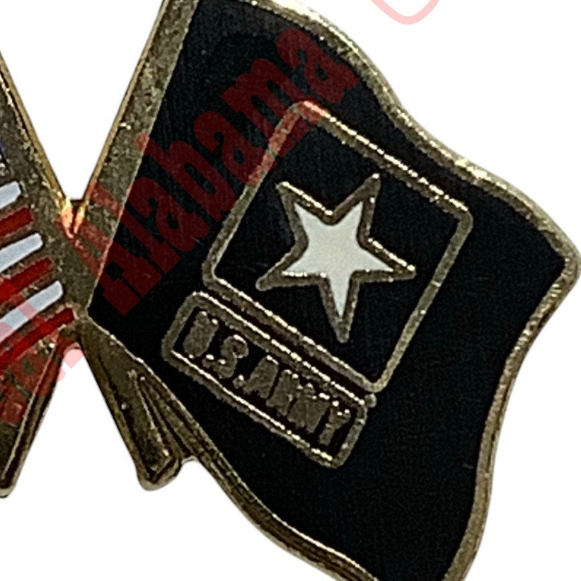 U.S. Flag and U.S. Army Flag  Hat, Lapel or Tie Tack Pin, 13/16"H x 1-1/8"W