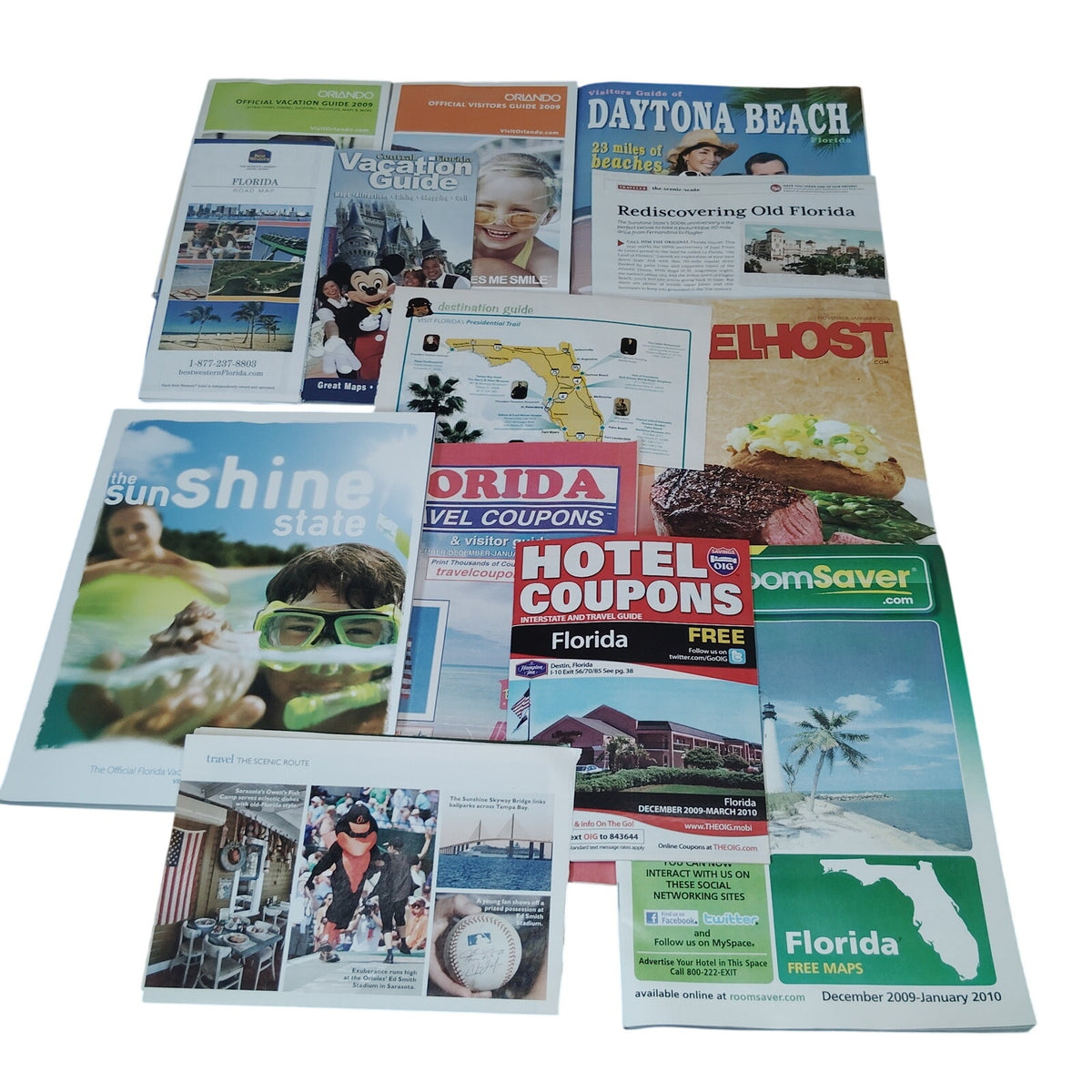 Florida Travel Ephemera Lot 2009 - Maps, Guides, Coupons, Visitors Guides