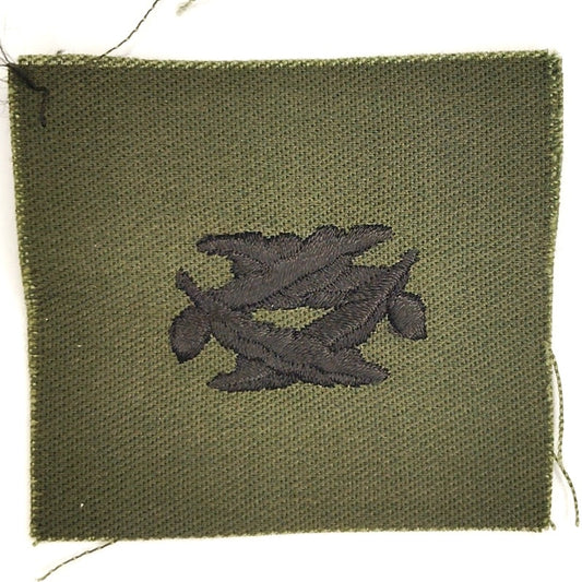 Vintage USN Civil Engineer Corps Subdued BDU Collar Patch NOS Black on ODG Twill