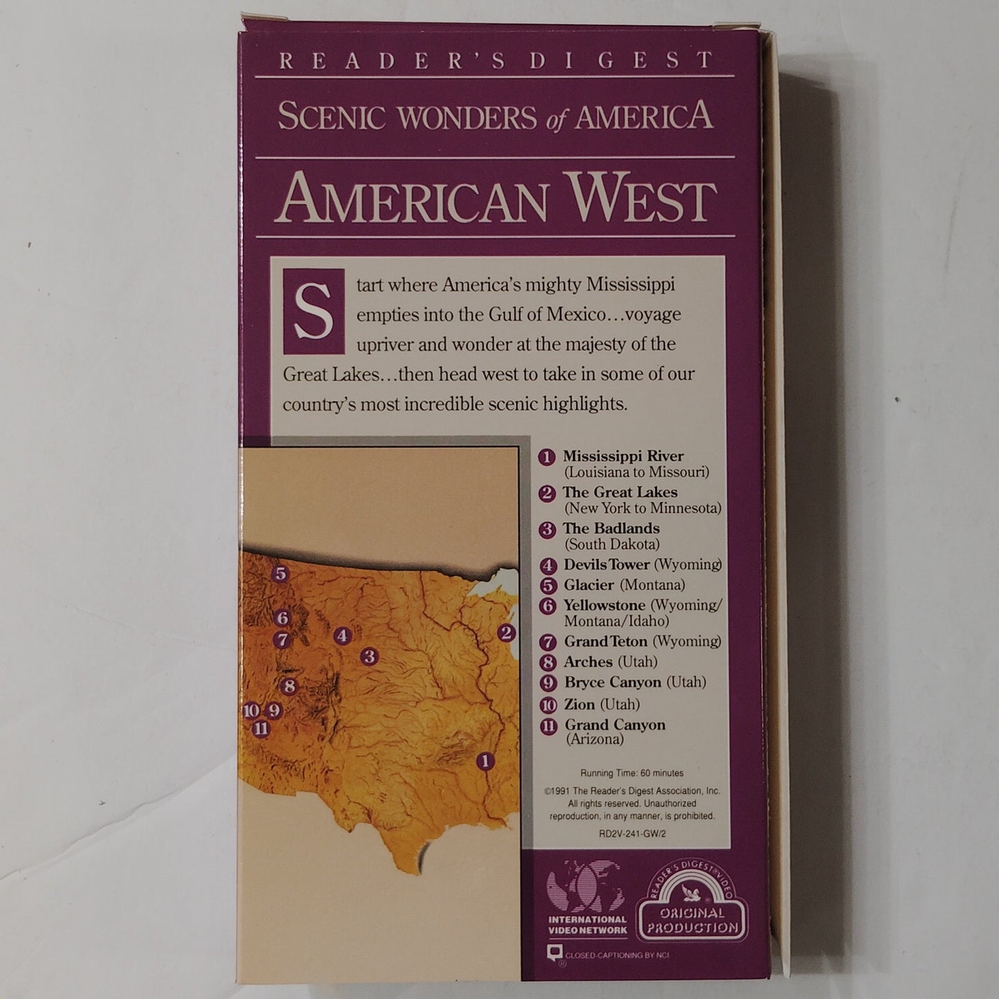 Scenic Wonders of America VHS 3‑Tape Box Set 1991 Reader’s Digest