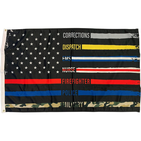 Thin Line First Responder Flag Police Fire EMS Nurse Dispatch Military 3x5 ft