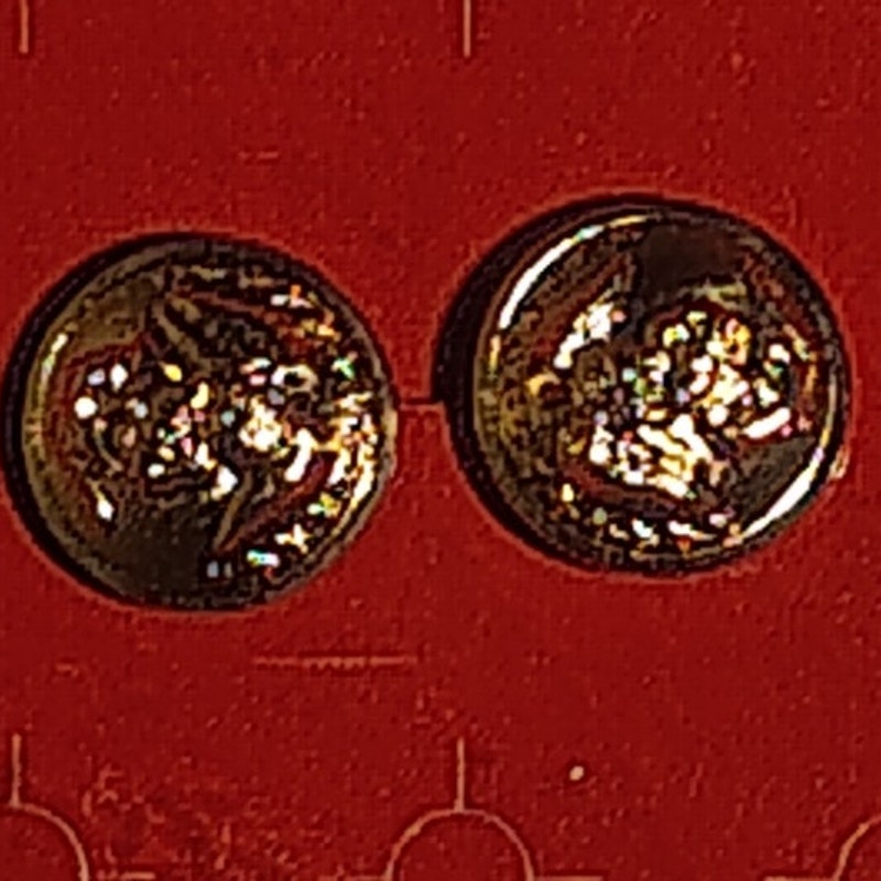 Marine Corps Button Eye Backed, Anodized Linked Buttons, Size: 27 Ligne, 5/8"D