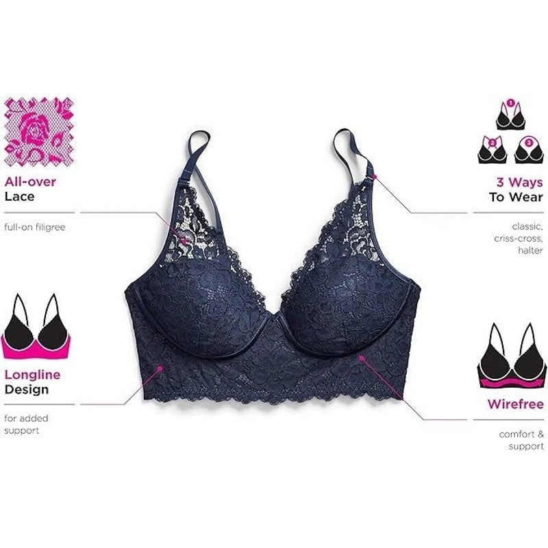 Maidenform DM1188 Casual Comfort Wireless Lined Convertible Bralette – 38D