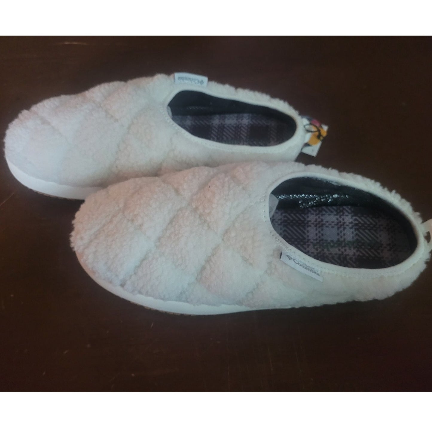 Columbia Cozy Cabin Camper – Sea Salt/Sedona Sage, Women’s 12, Omni-Heat Slip-On