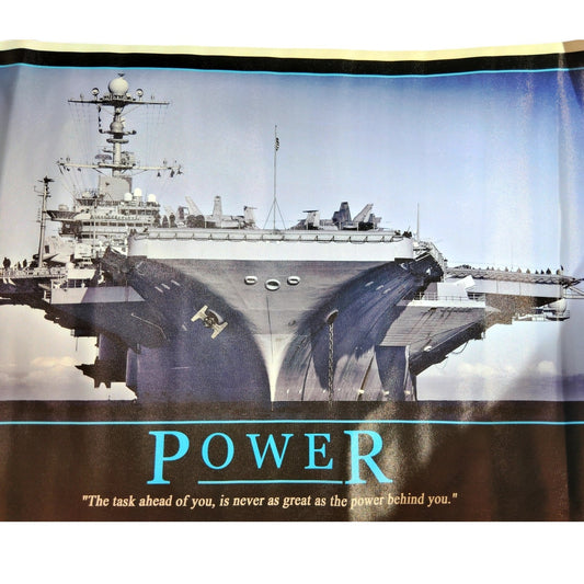 24x16" U.S. Aircraft Carrier Canvas Print – Power Motivational Wall Art (Unframed)