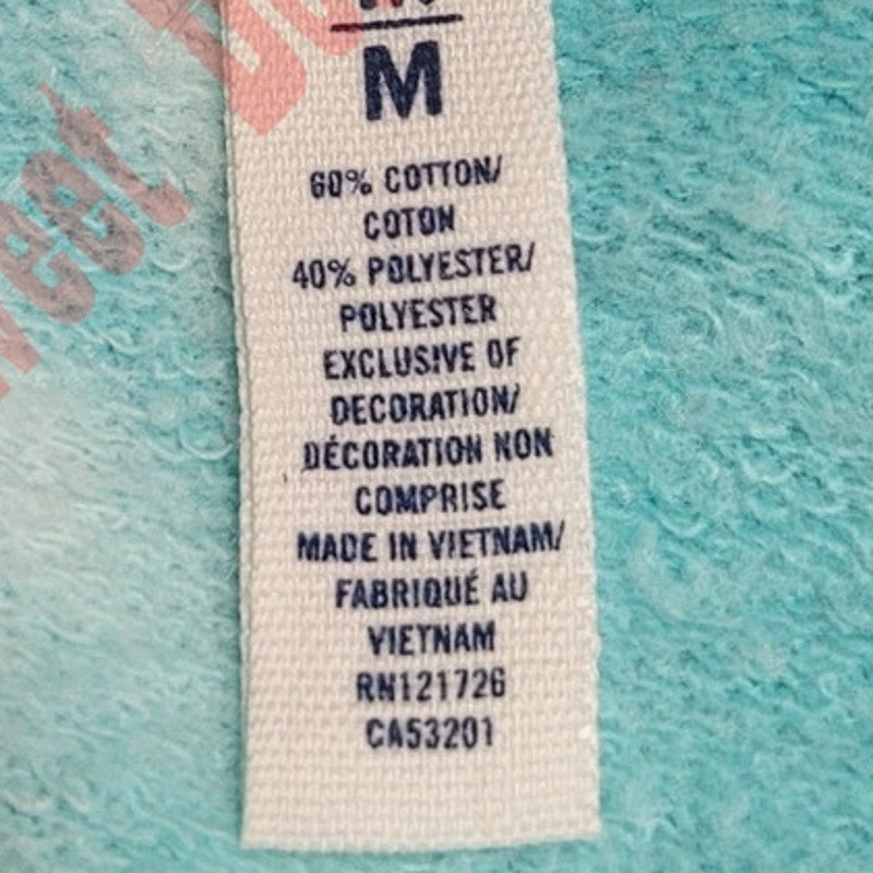 AEROPOSTALE Women's L/S Crop, Tie-Dye Blue Turquoise, Med. 36" Bust 20" Length