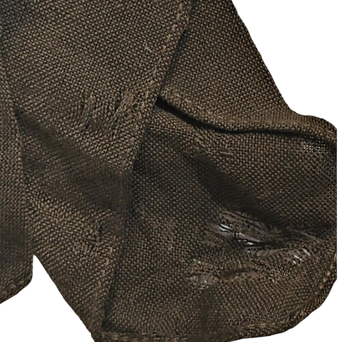 WWII-Era U.S. Army Enlisted Wool Necktie Olive Drab Coarse Weave Unfinished Ends