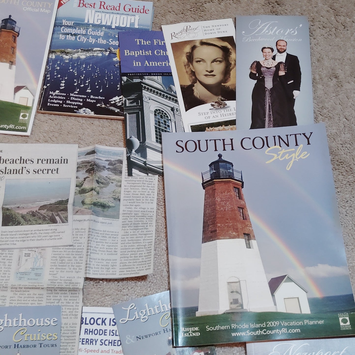 Rhode Island Travel Ephemera Lot 2008–2010 Maps Guides Block Island 2.5 Lbs