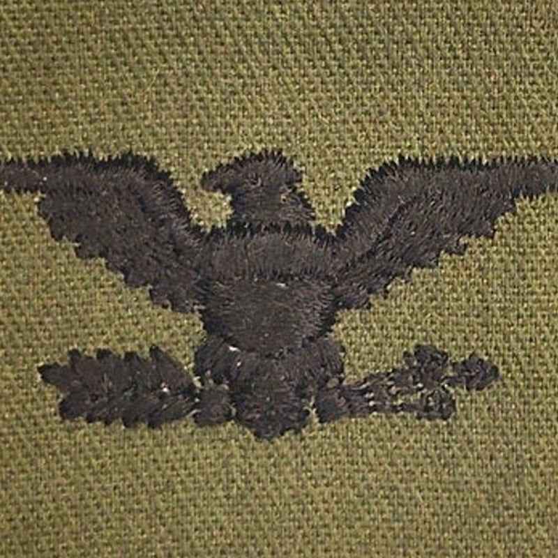 US Army Colonel O‑6 Subdued OD Green Slip‑On Rank Patch – NOS Vintage 2"
