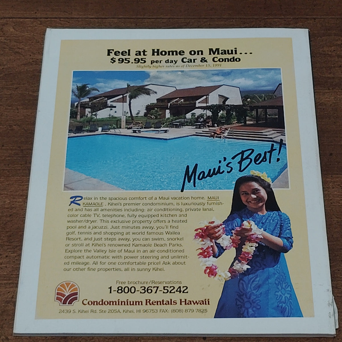 Hawaii Magazine - December 1991 - The Days of Pearl Harbor - Vintage Collectible