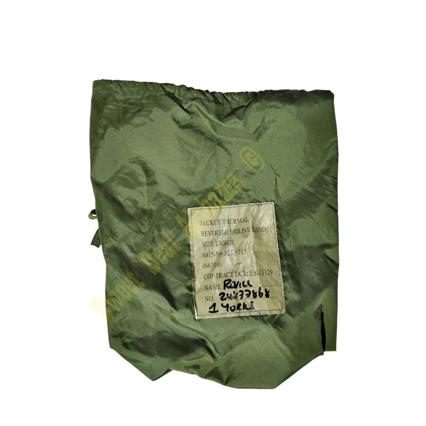 British Military - Bag used for Thermal Jacket, 12" x 5" x 4" (Bag Only), ODG