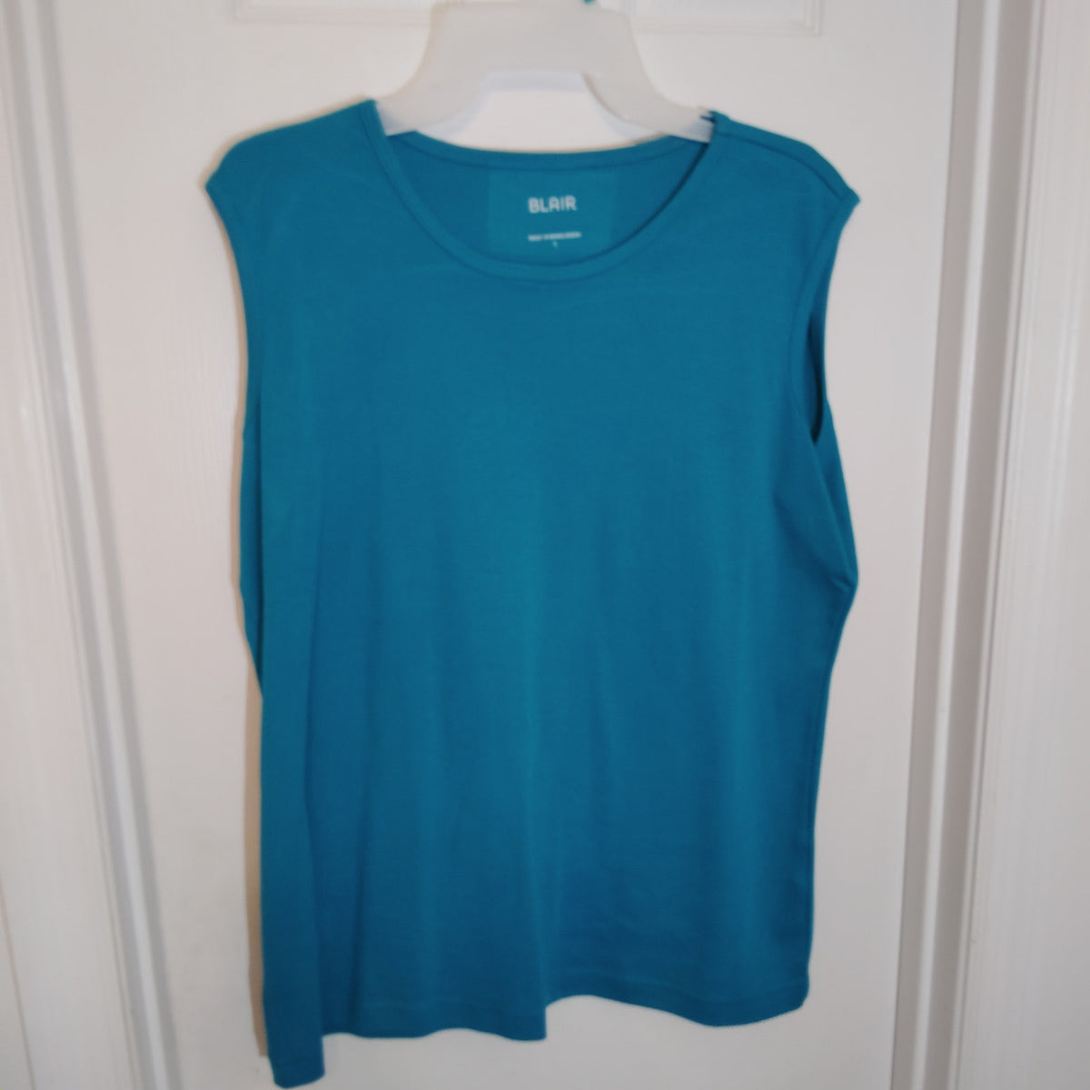 Blair Turquoise Gingham Tunic Shirt & Teal Tank Set Women’s Large Estate Outfit