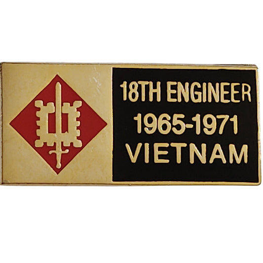 18th Engineer Brigade Vietnam Veteran Novelty Hat Lapel Pin 1‑1/8" × 1/2"