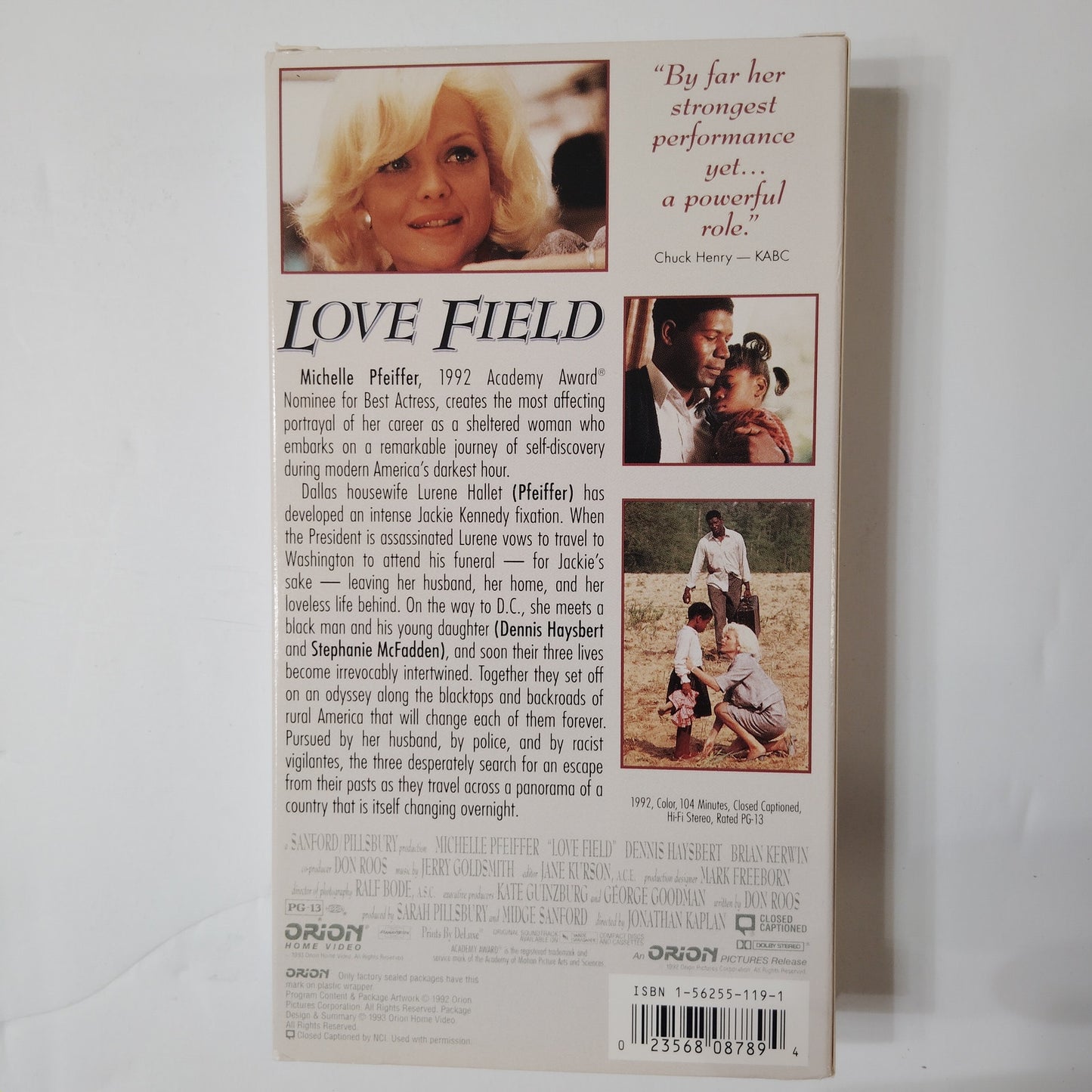 Love Field VHS 1993 Michelle Pfeiffer Dennis Haysbert Drama Warner/Orion