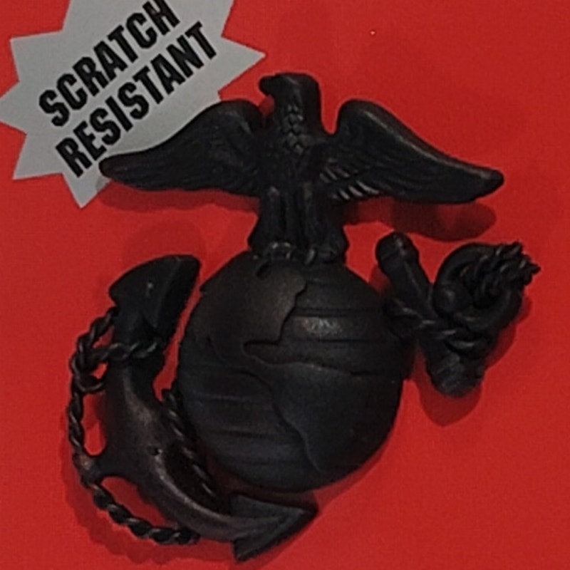 Marine Corps Service Cap Device – Officer Grade – Black Metal – 1-5/8" x 1-5/8"
