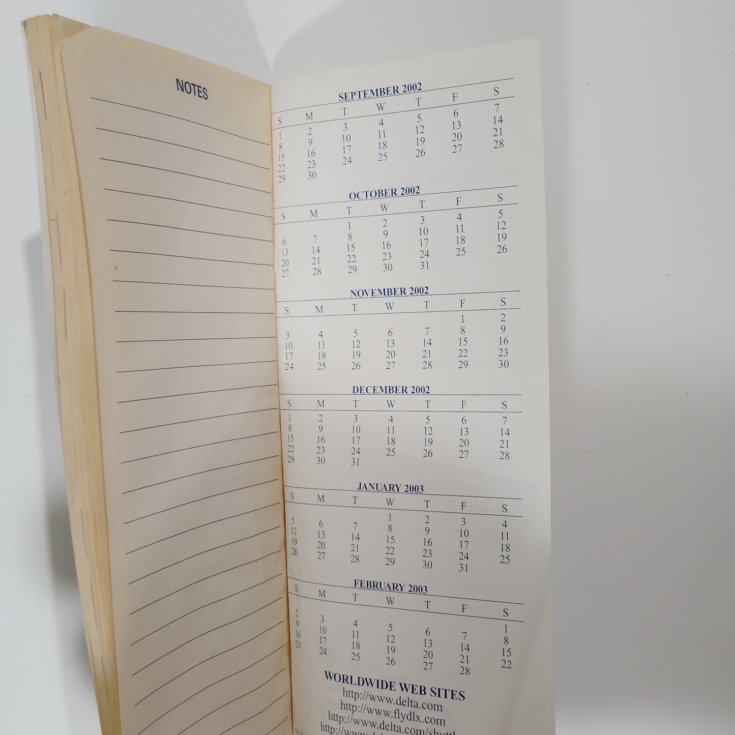 Delta Air Lines Worldwide Timetable, 9/1/02, Richard Cragun, Marcia Haydée Cover