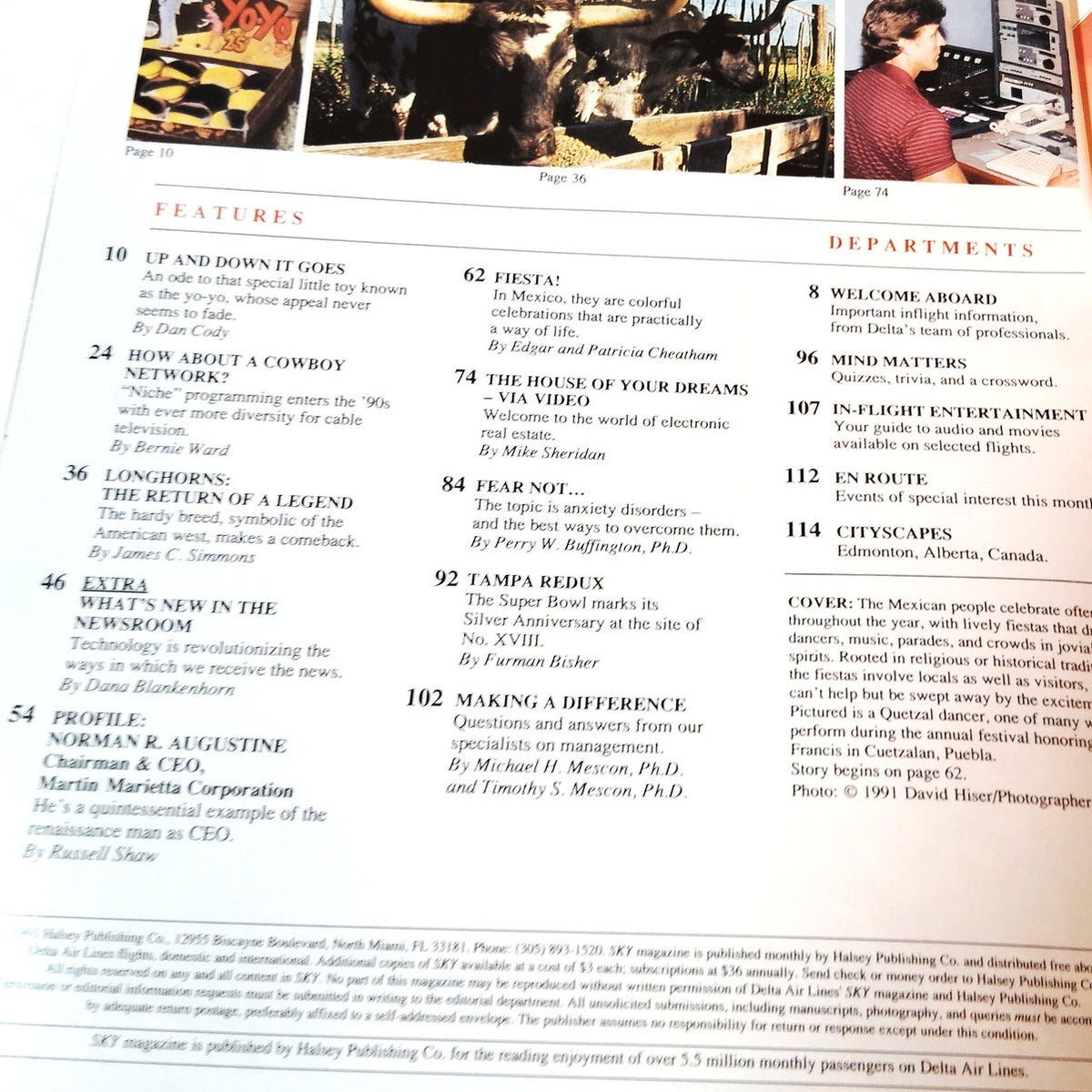 Delta SKY Magazine January 1991 In-Flight with Mexico Fiesta Article