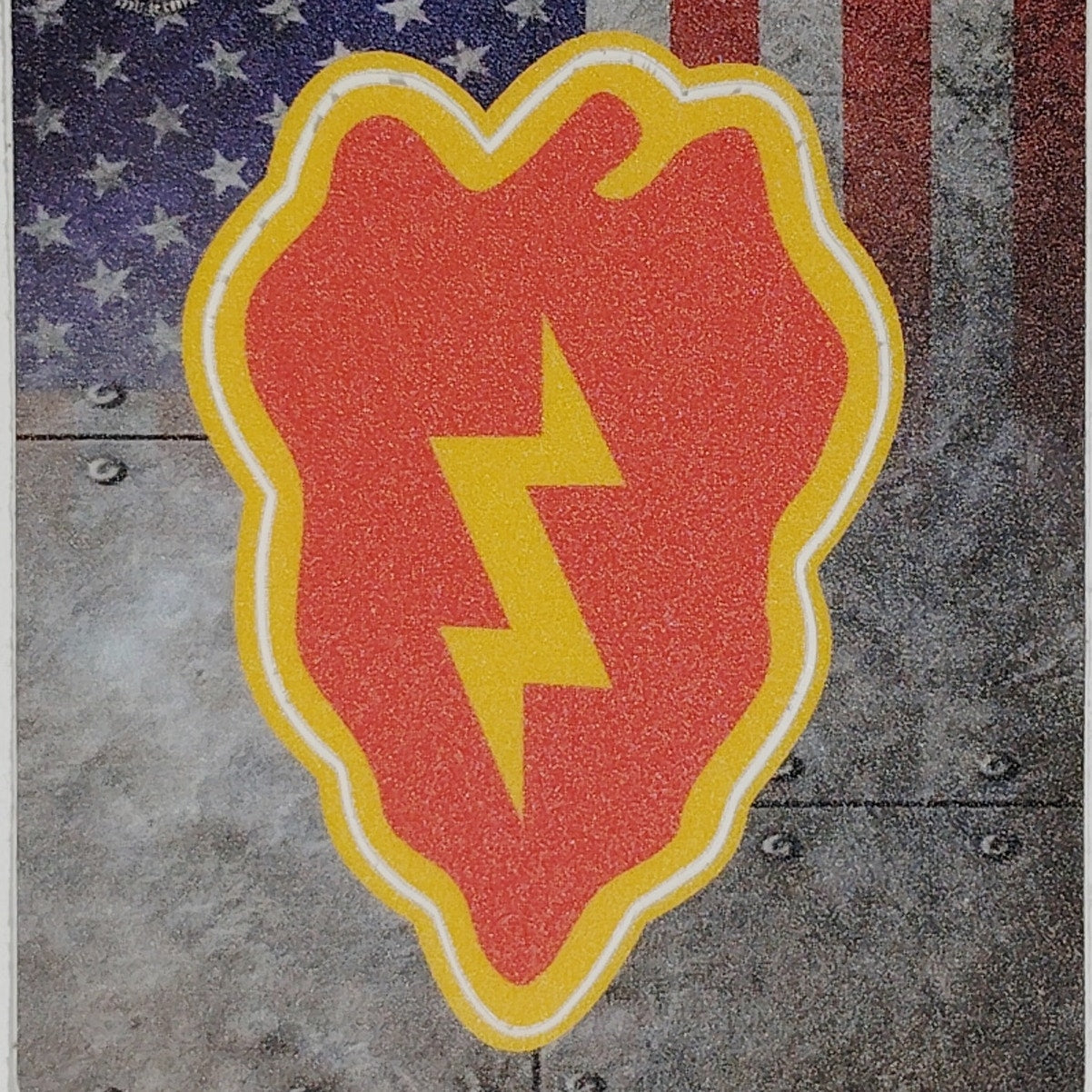 25th Infantry Division Decal 3.75" x 3" Premium Die-Cut Vinyl, Lightning Emblem