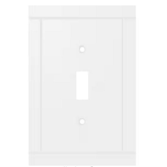 Hampton Bay Belfast 1-Gang Light Switch/Toggle Wall Plate, Pure White
