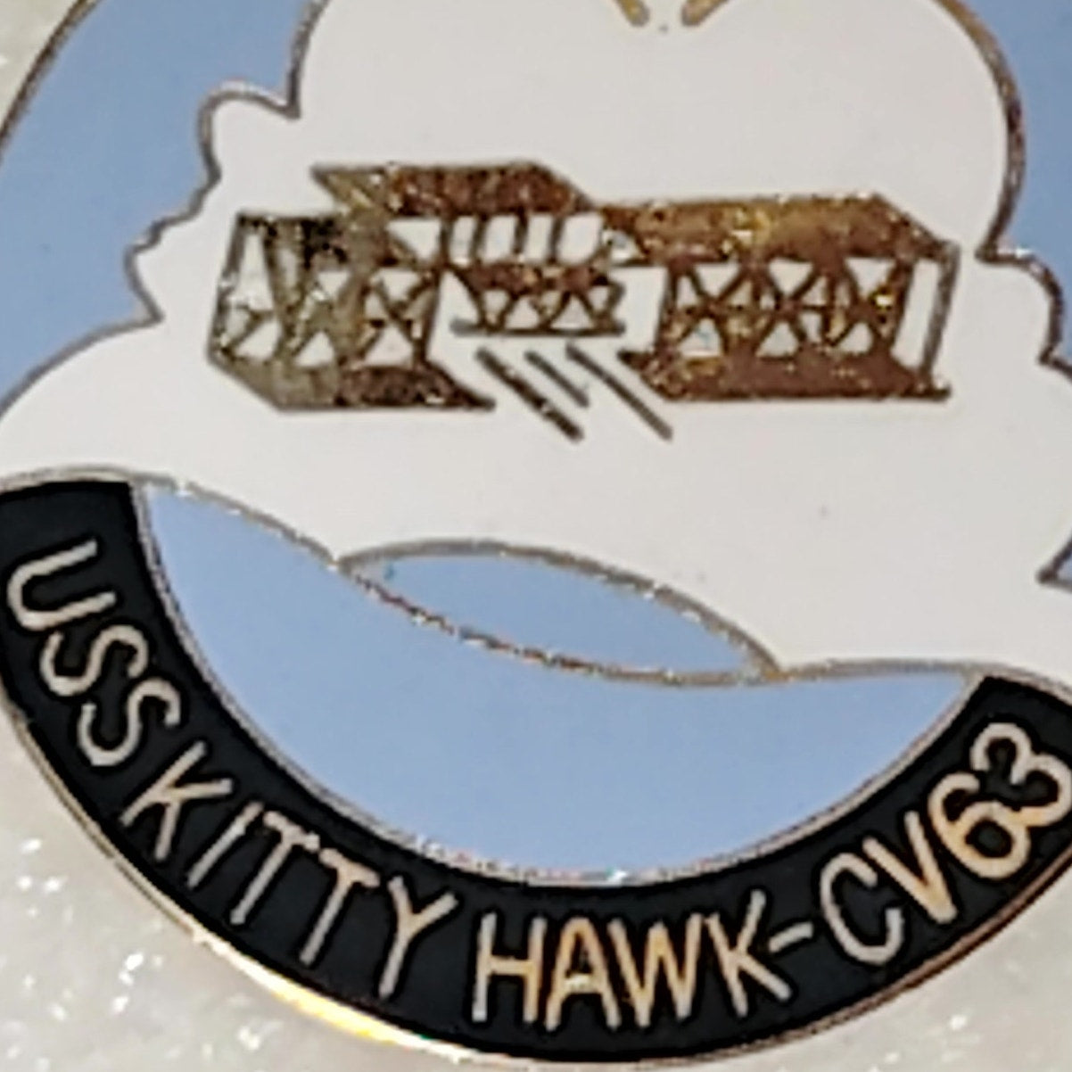 U.S. Navy USS Kitty Hawk CV-63 Novelty Hat/Lapel/Brooch Pin, Enamel Metal