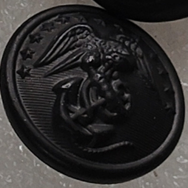 3-PK USMC EGA Black Novelty Coat Button Screw Back 27 Ligne 5/8" 3‑PK
