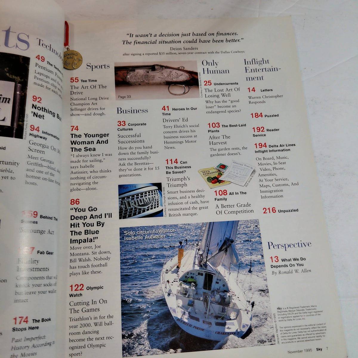 Delta Sky Magazine - November 1995 In-Flight Edition - Excellent Condition