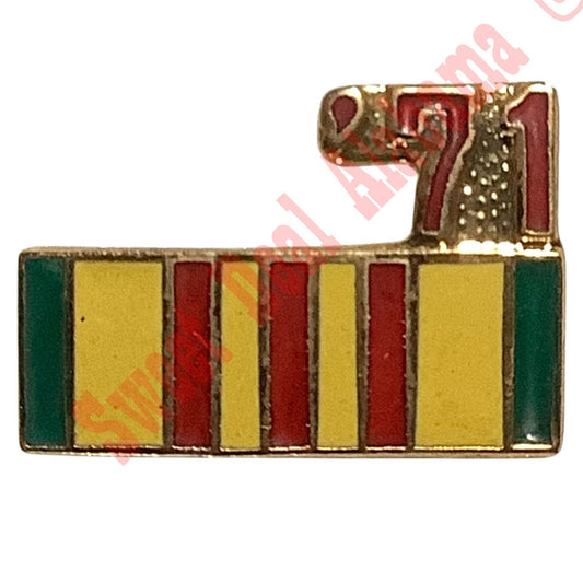 1971 Vietnam Service Ribbon- Hat, Lapel or Tie Pin 9/16"H x 7/8"W