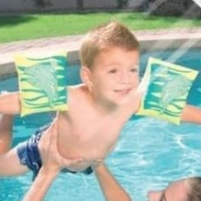 Kids Armbands Floaties, Dolphins, Ages 3-6, 6.5" x 5" x 6" Inflated, H2O Go! Yellow
