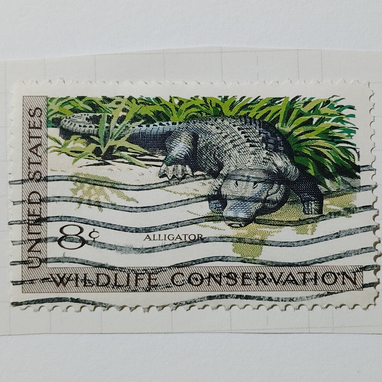 1971 US Postage Stamp #1431 Wildlife Conservation Alligator 8c Used VTG