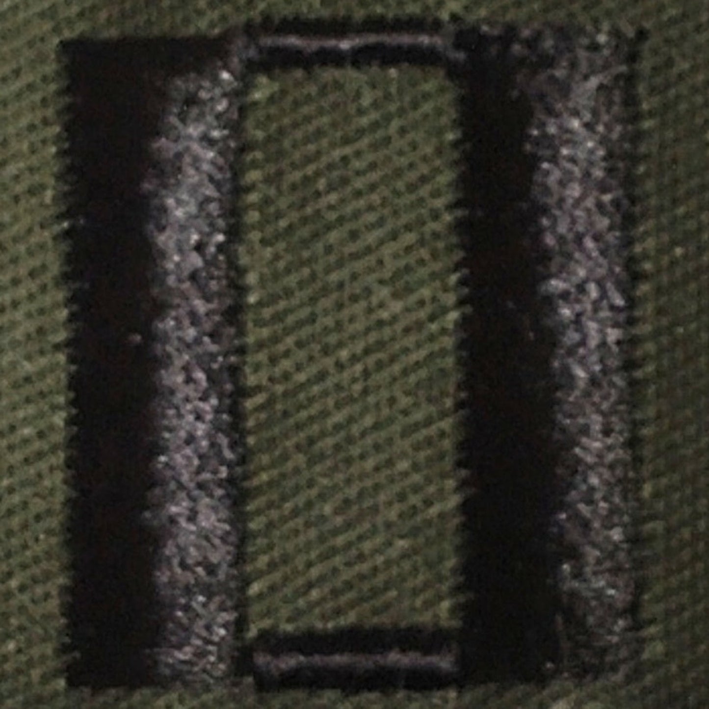 US Army Captain CPT O‑3 Rank Patch ODG Black TE 1‑5/8" × 1‑3/4"