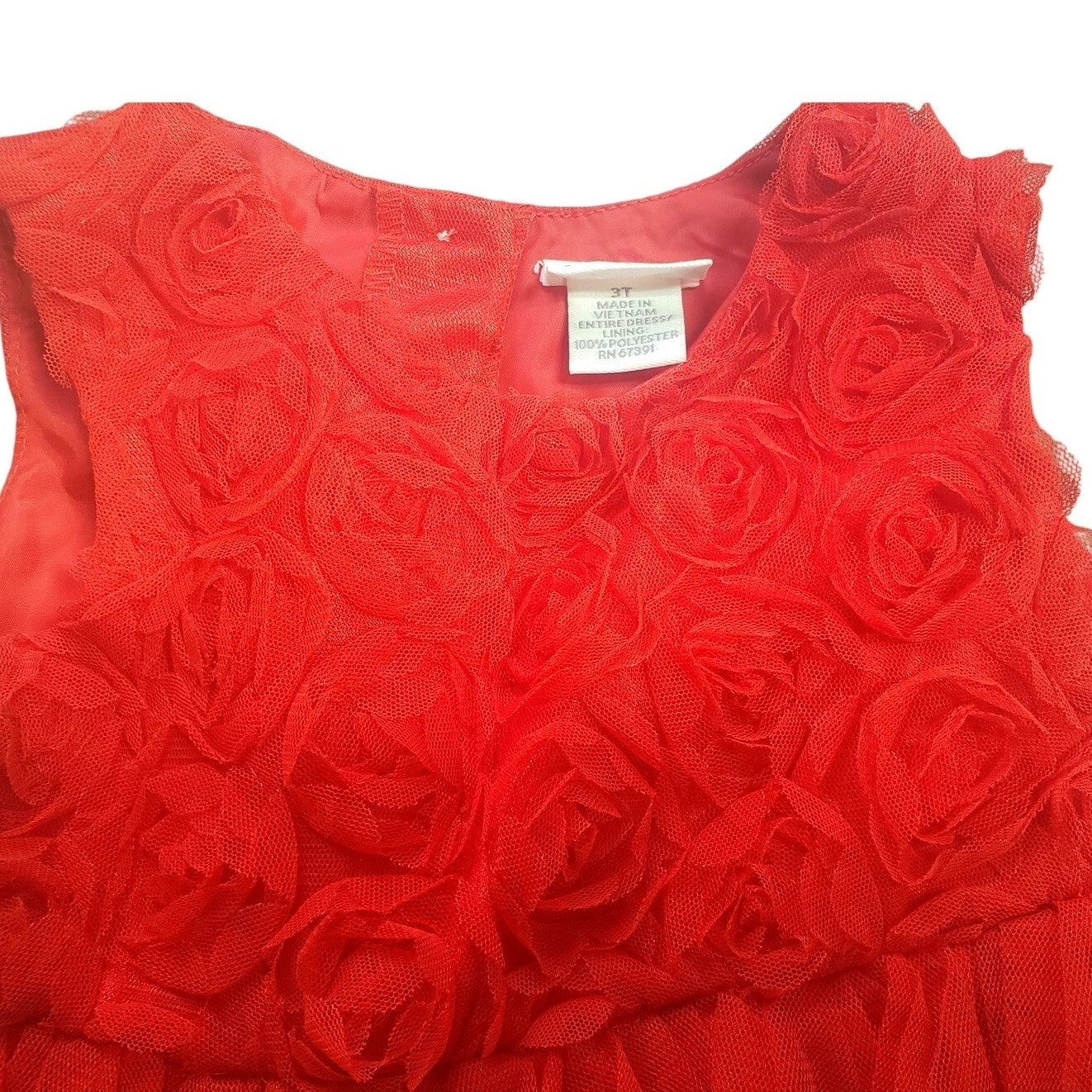 Vintage NWOT Kids "R" Us, Roses Party Dress, Red, Size 3T , NWT