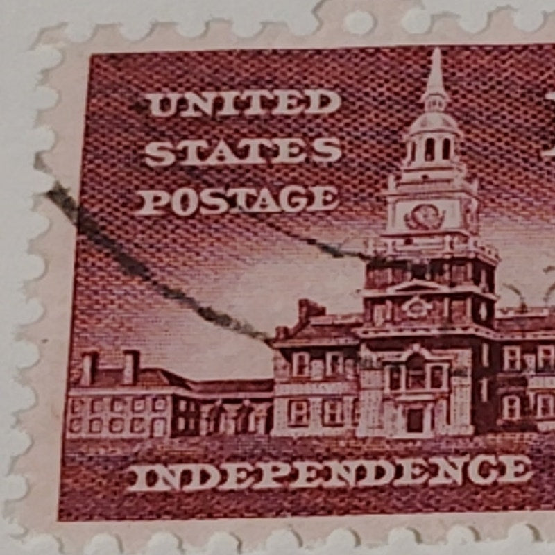 1956 10¢ Independence Hall Stamp Liberty Series Scott 1044 Philadelphia Landmark