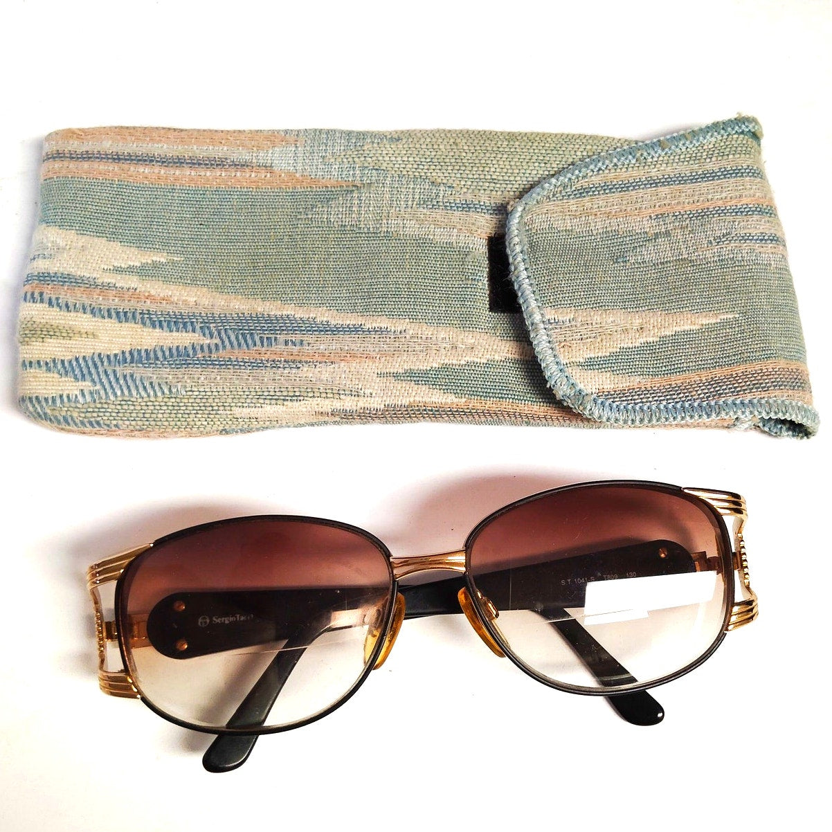 VTG Sergio Tacchini S.T. 1041‑S Gold Designer Sunglasses T809 130mm Italy