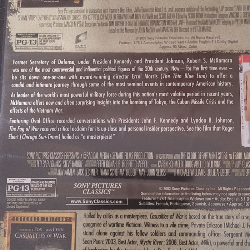 3-Movie Bold & Brave Collection Faith of My Fathers Fog of War Casualties of War