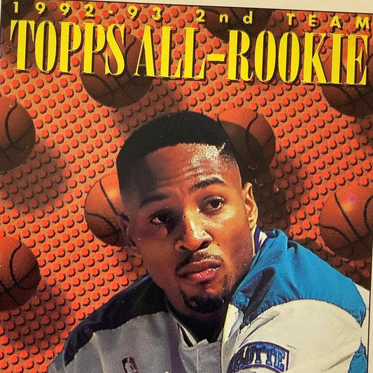 Alonzo Mourning, Hornets, 1993 Topps '92-93 All-Rookie 2nd Team Card 177, EXC