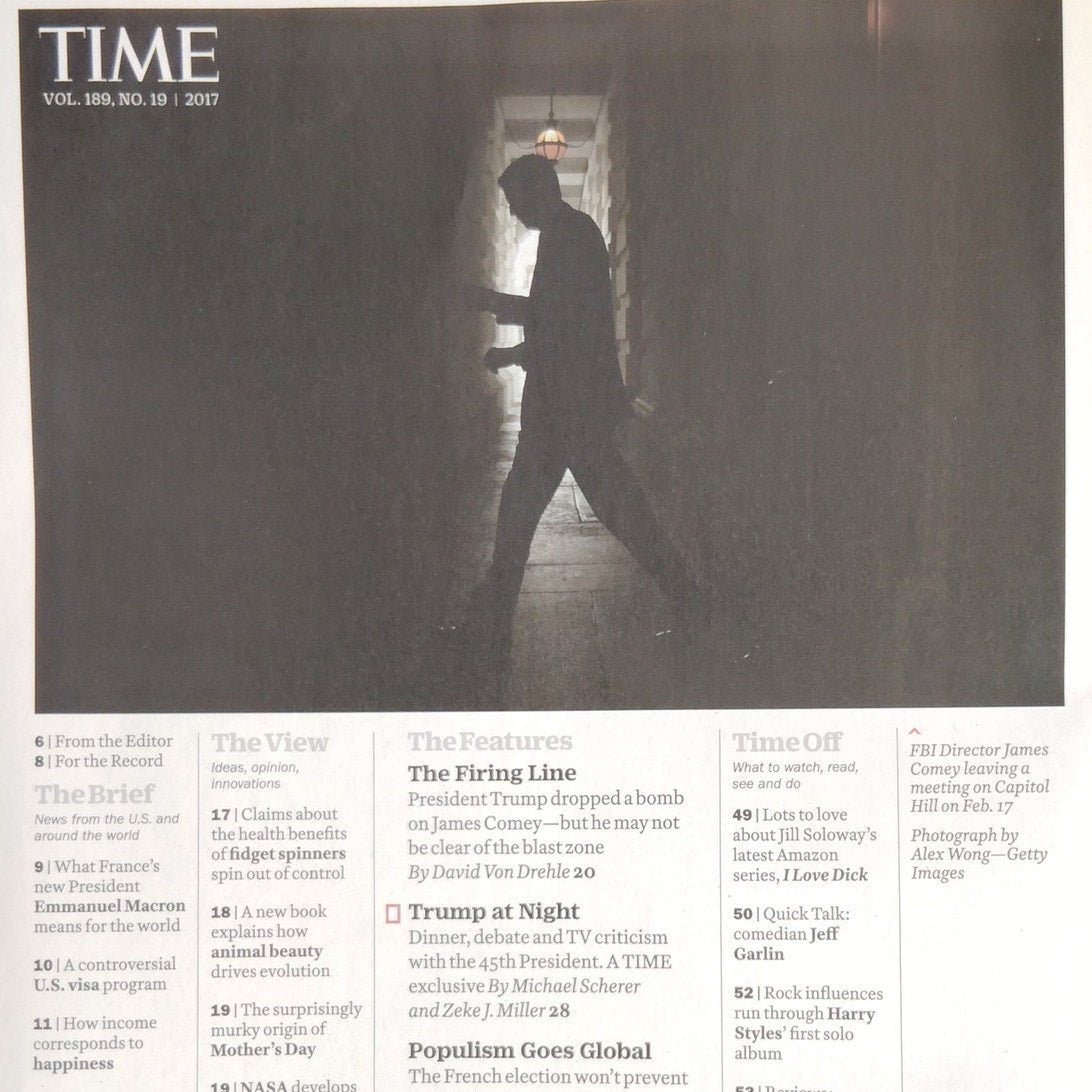Time Magazine May 22, 2017 James Comey Firing Vol 189 No 19 Back Issue