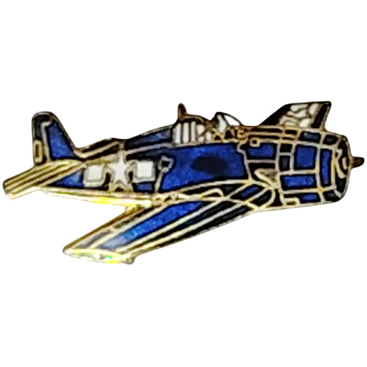 F6F Hellcat Hat Lapel Brooch Pin – WWII Navy Fighter Aircraft – 1-1/4"W x 7/8"H