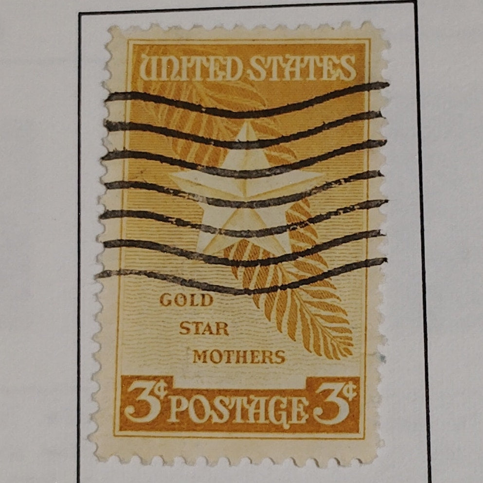 1948 3¢ Gold Star Mothers Stamp – Scott 974 – WWI & WWII Memorial – Canceled