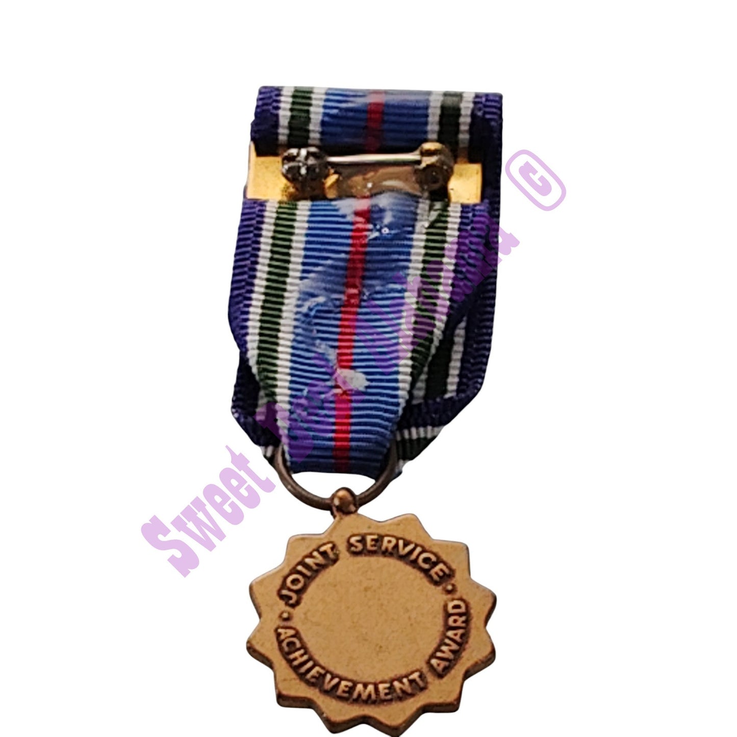 Pin - Joint Service Achievement Mini Medal (3/4"D) Ribbon, 3/4"W Overall 2-1/4"H