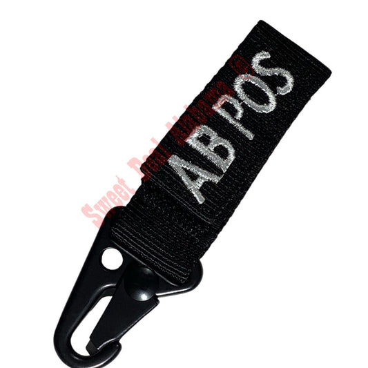 Condor Blood Type Keychain, AB POS (AB POSITIVE), Black, Snaphook