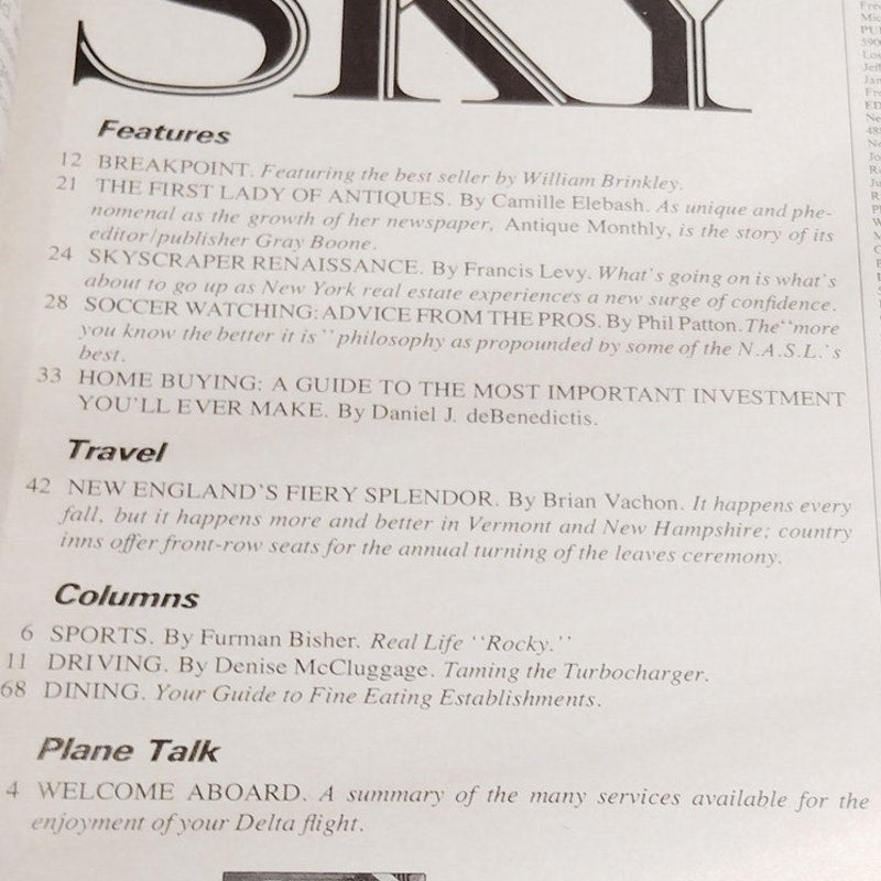 Delta Sky In-Flight Magazine August 1978 - Antiques Skyscrapers Soccer Articles